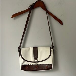 Vtg 90s Liz Claiborne Brown and White Women’s Crossbody Purse 🔴